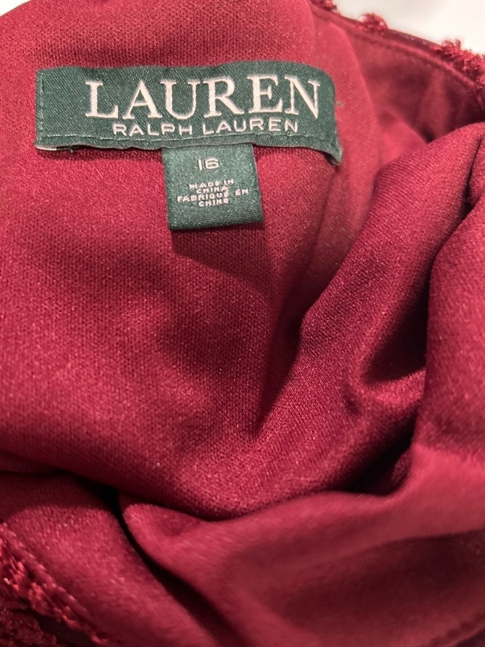 Ralph Lauren Burgundy Textured Midi Dress - Picture 4 of 5